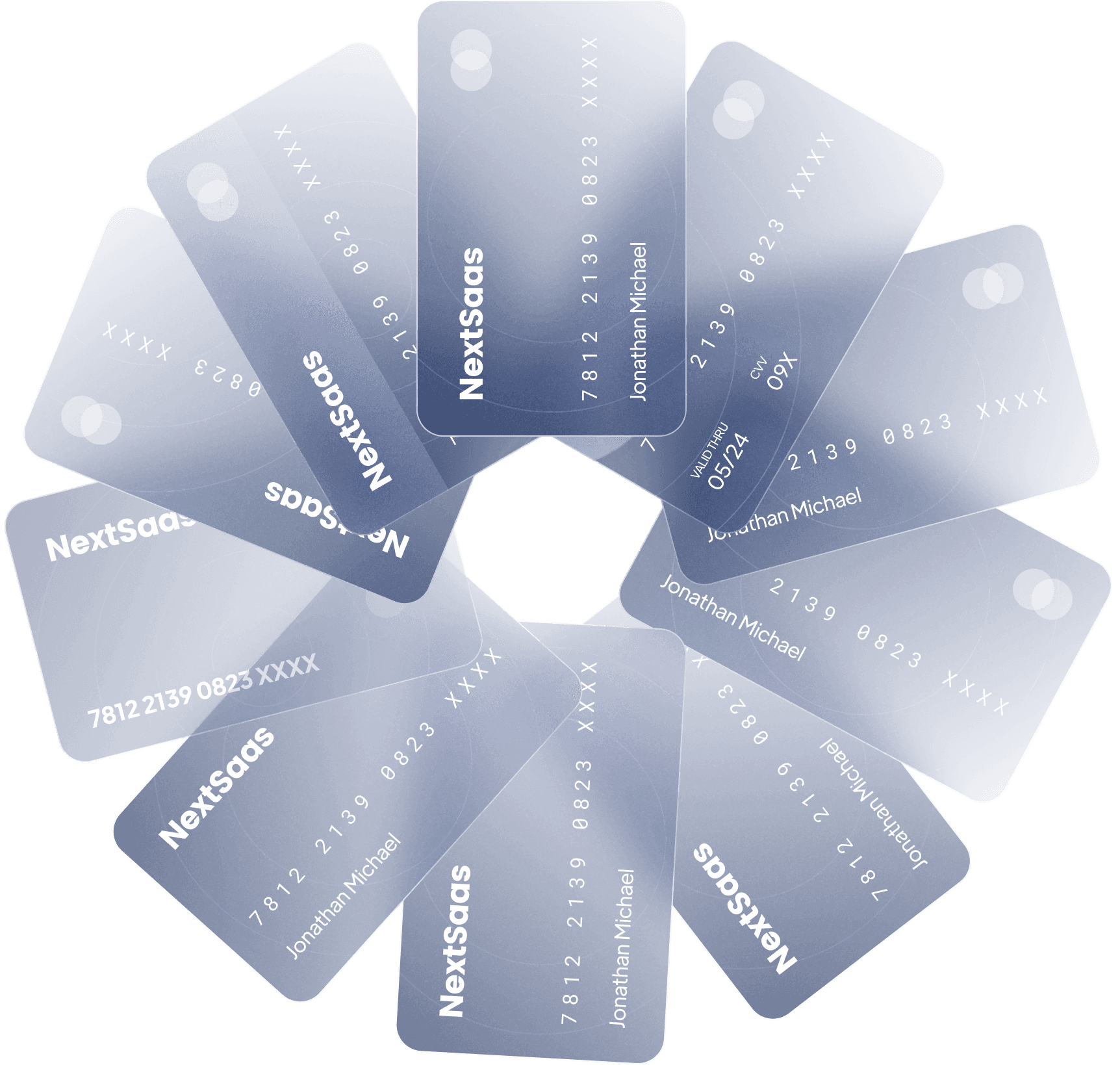 Decorative illustration of financial management platform interface with credit cards